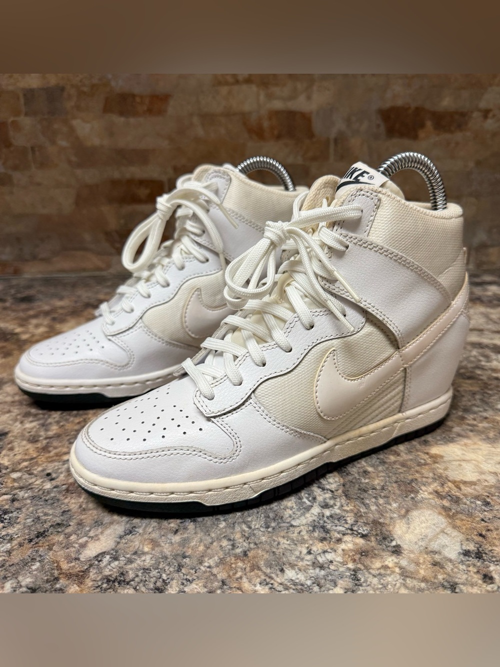 2014 Nike Dunk Sky Hi Wedge Women’s US 6.5 White Hidden Heel High Top Sneakers